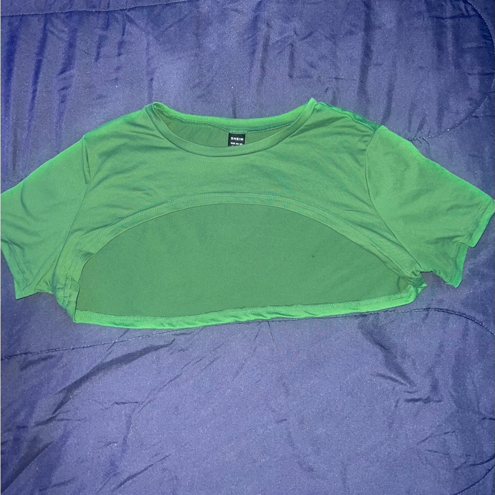 Vibrant Green Cropped Tee